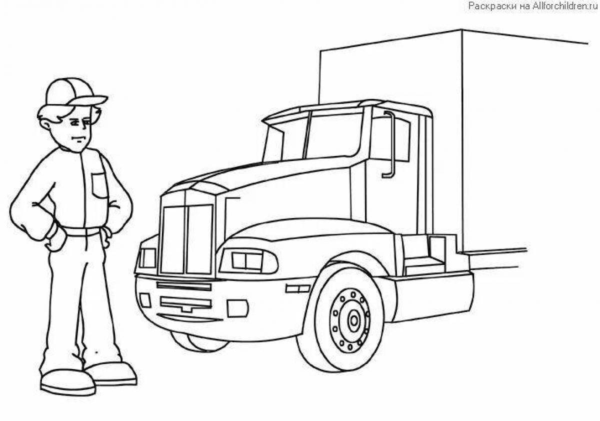 Coloring page playful driver