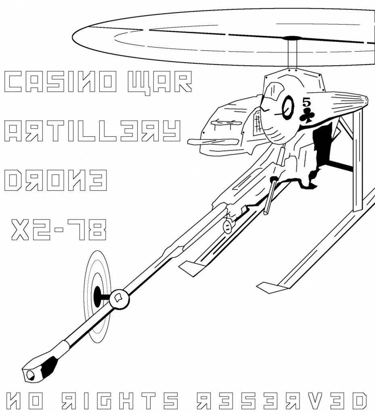 Awesome drone coloring page