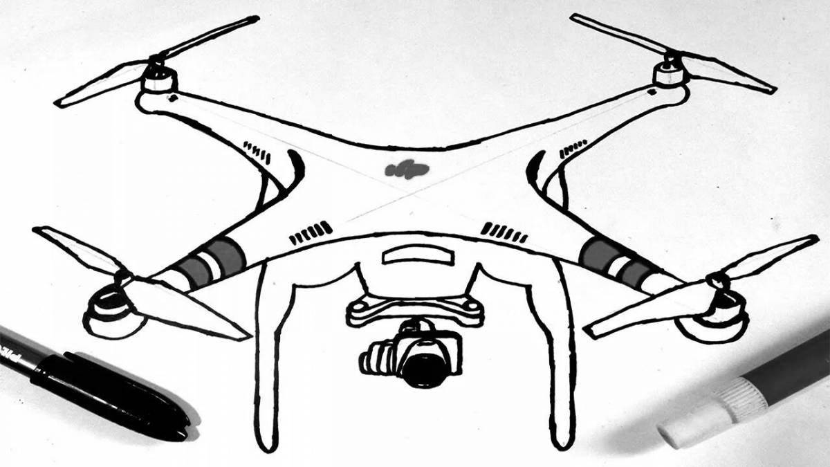 Фото Заманчивая страница раскраски дрона