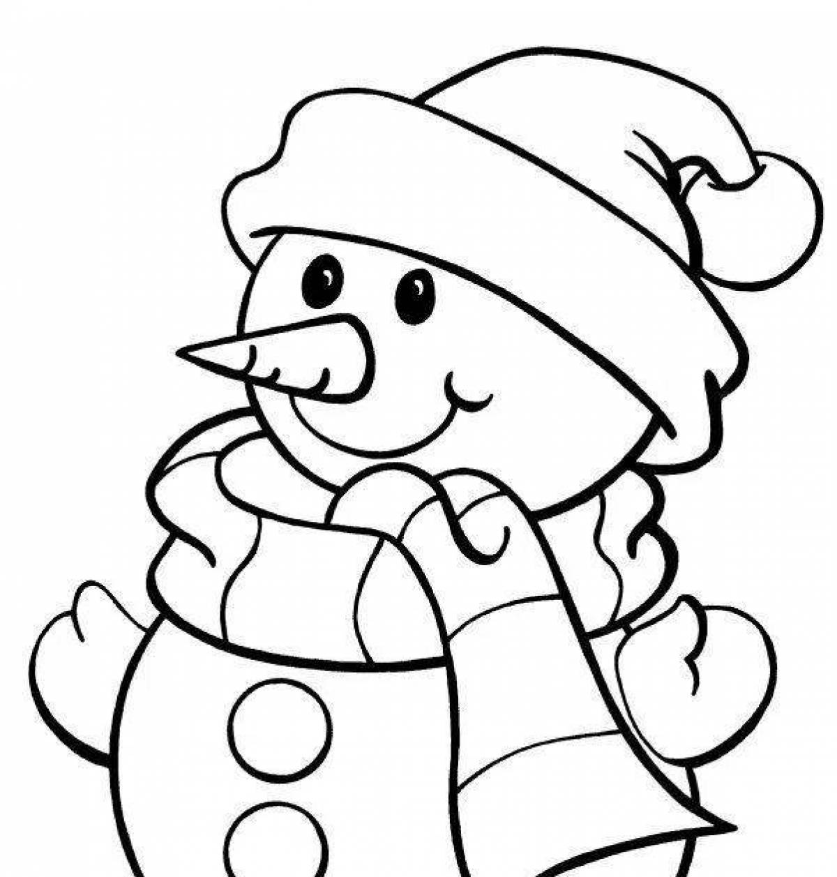 Фото Игривая раскраска голова снеговика
