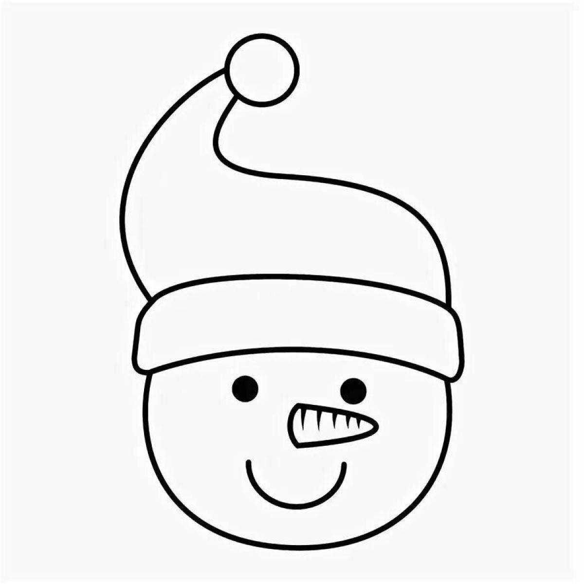 Фото Красочная раскраска голова снеговика