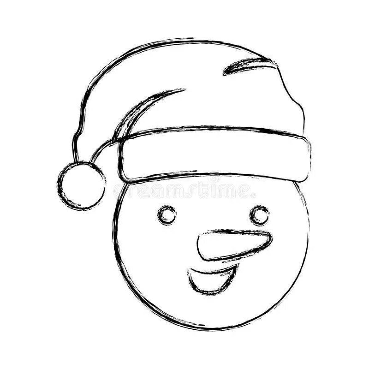 Фото Анимированная раскраска голова снеговика
