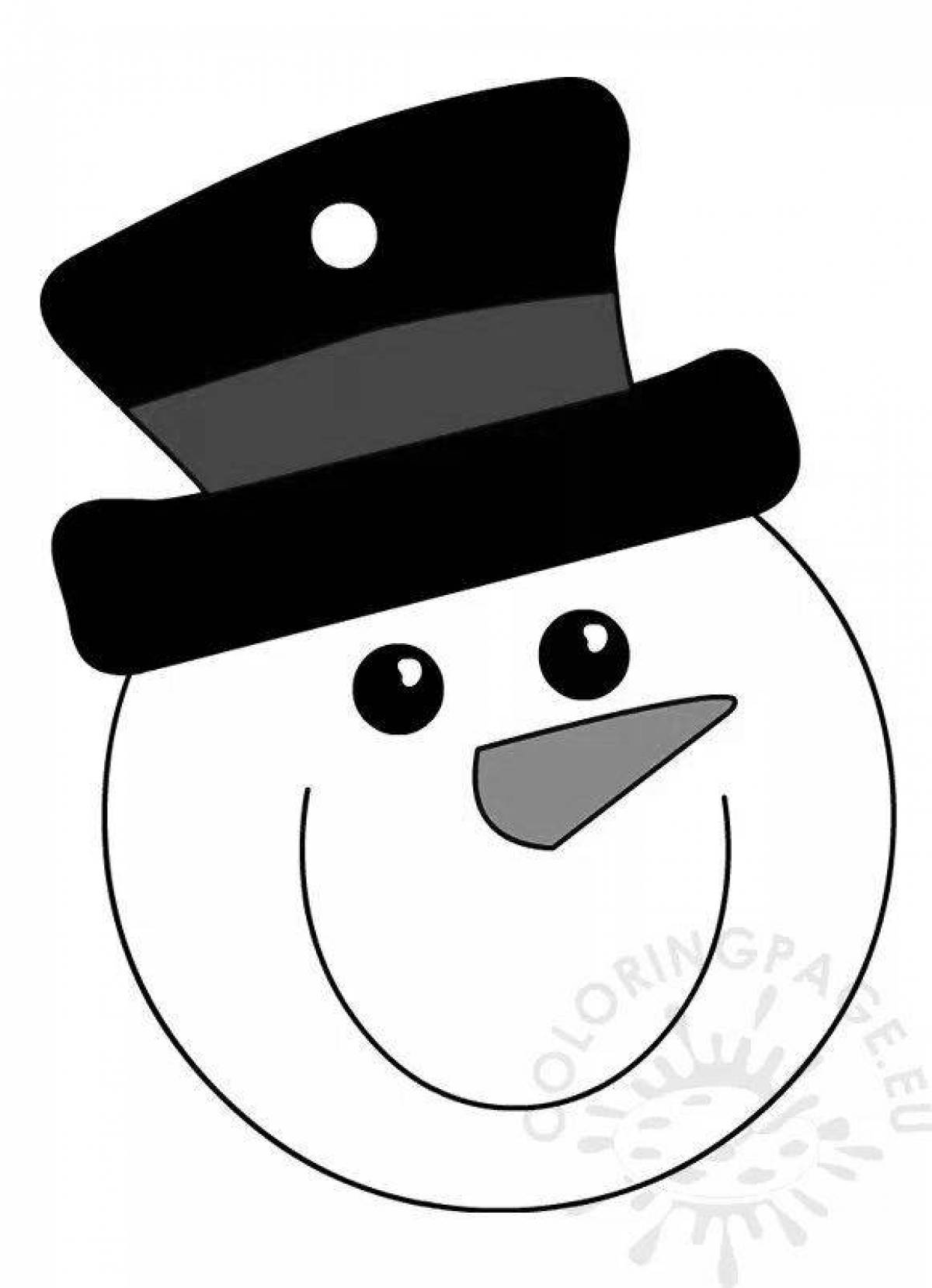 Фото Радужная раскраска голова снеговика