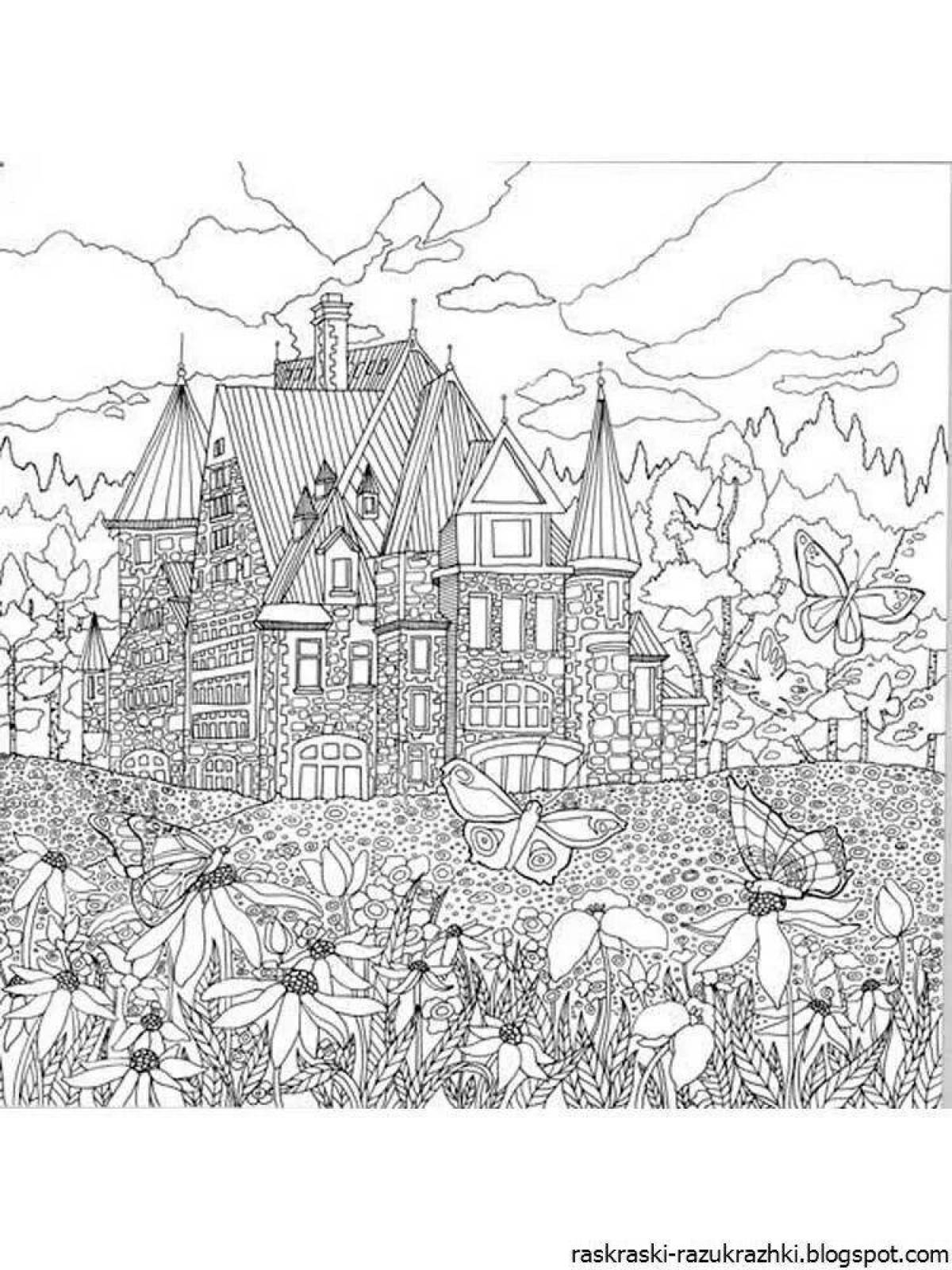 Grand coloring page nature is complex