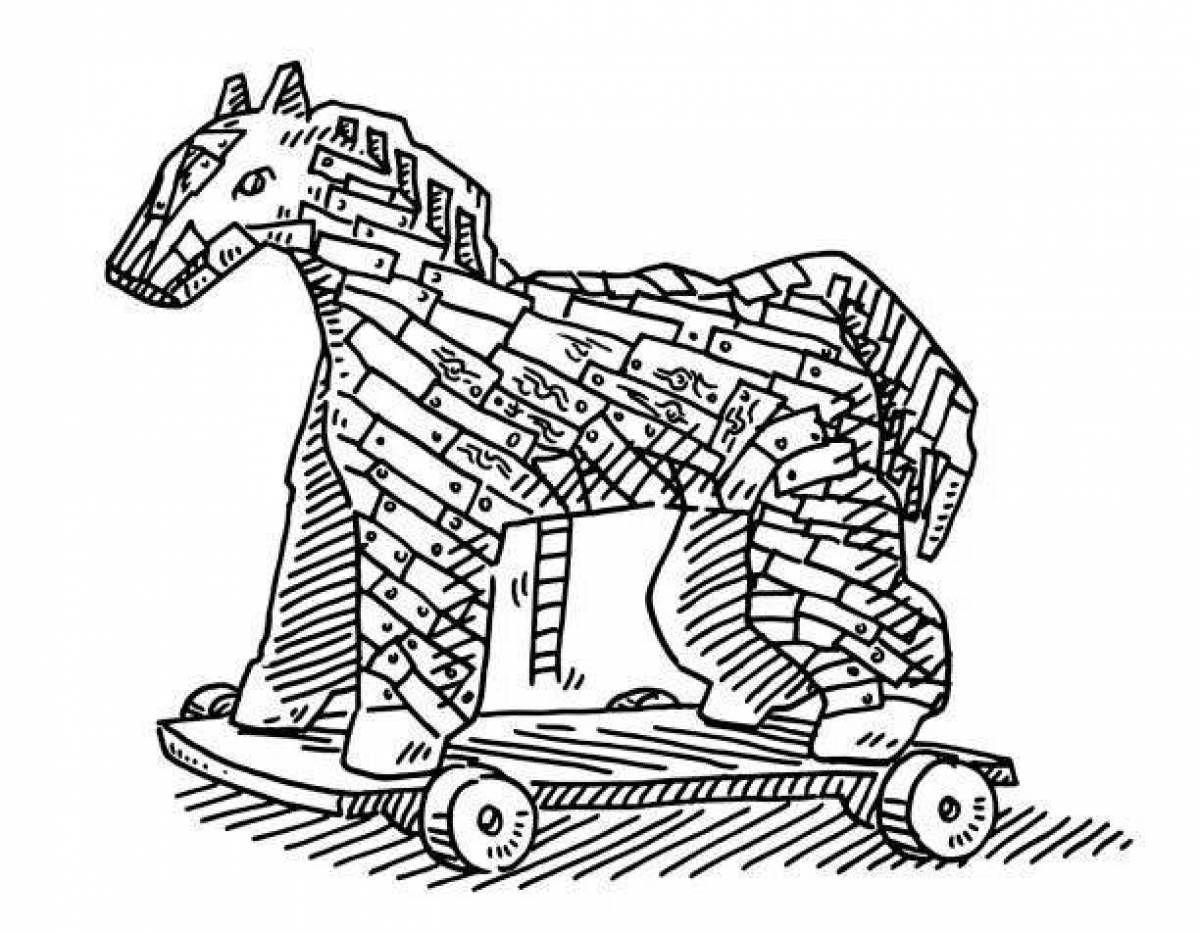 Фото Яркая раскраска троянский конь