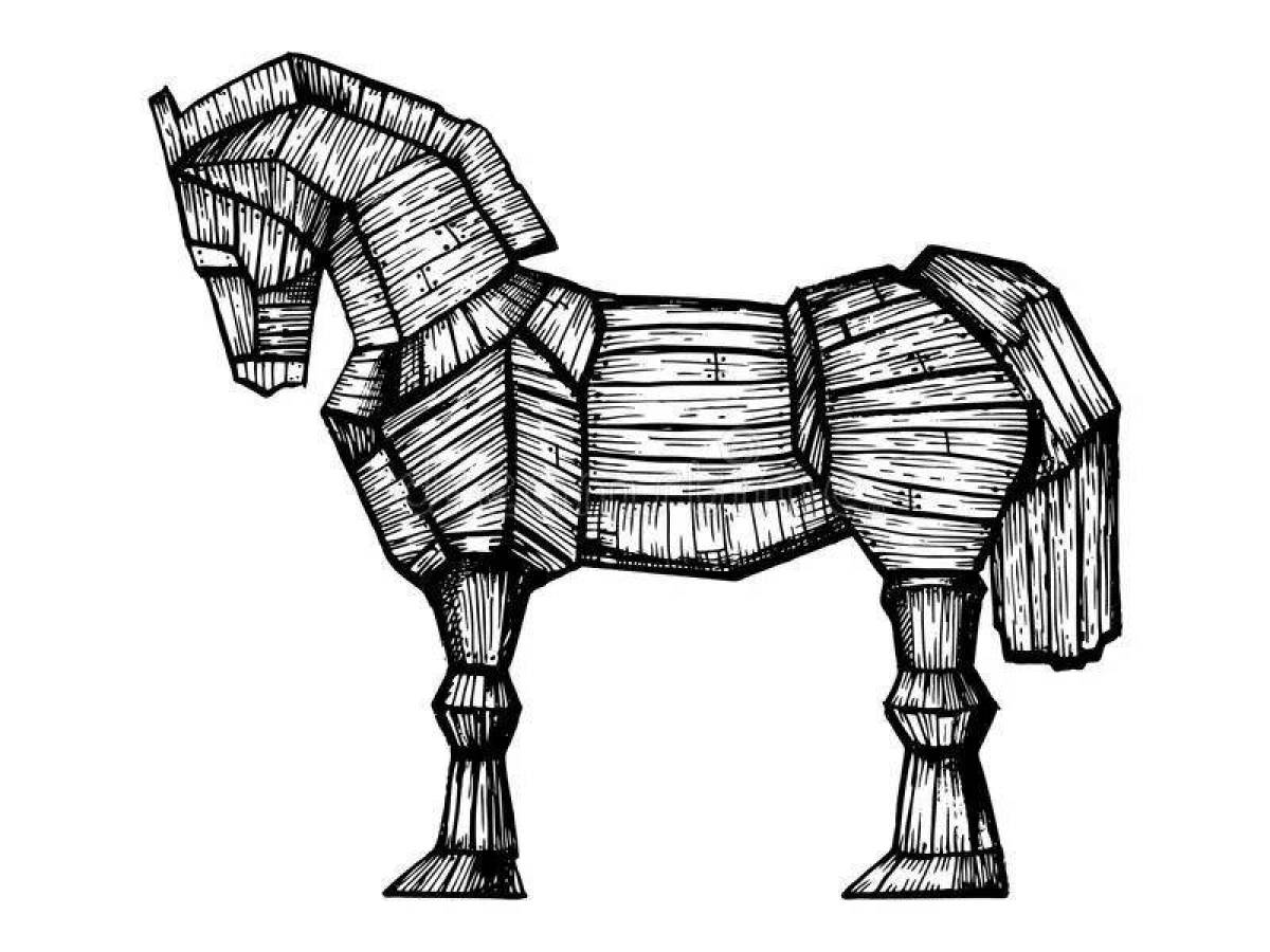 Фото Потрясающая раскраска «троянский конь»