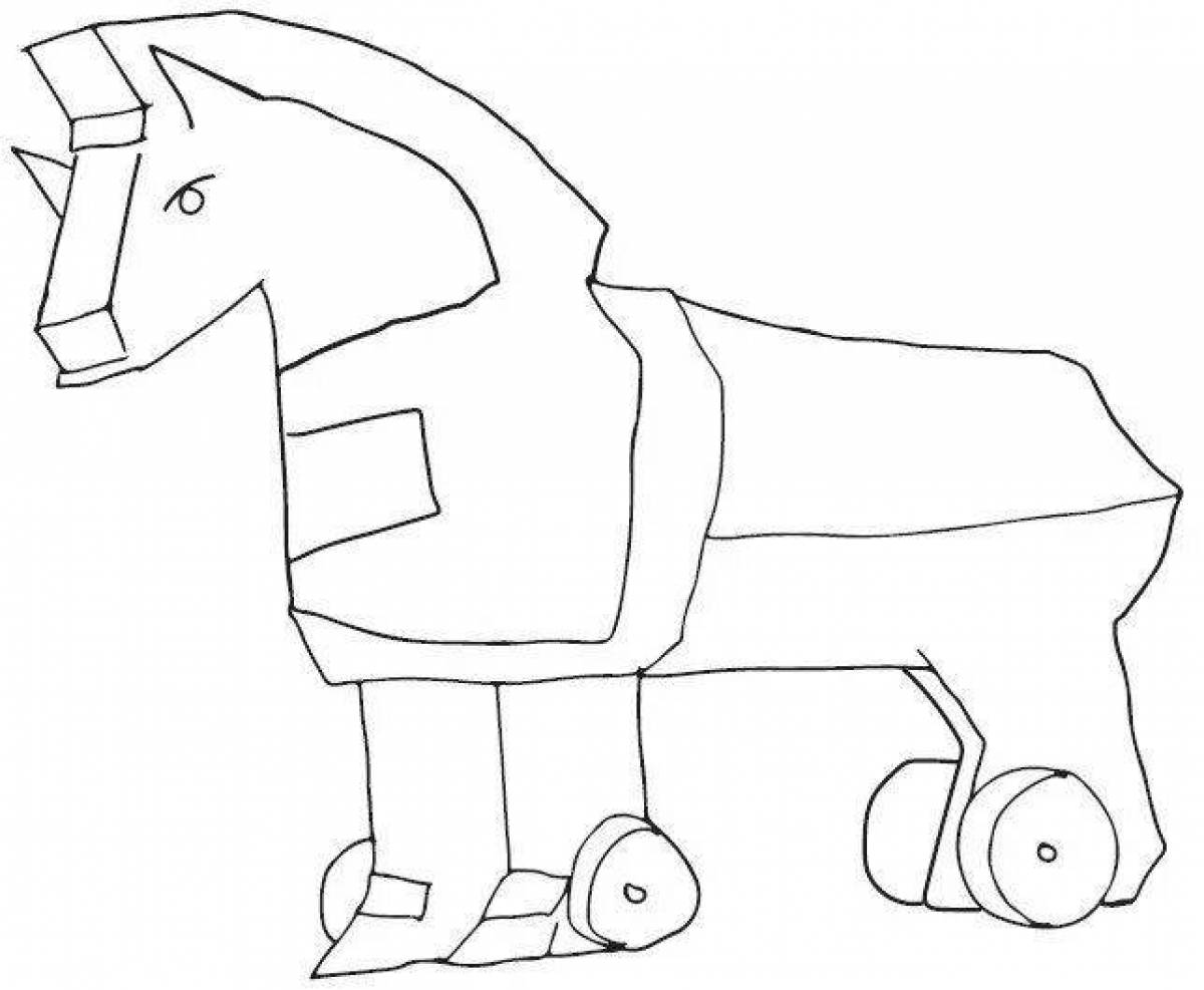Trojan horse awesome coloring book