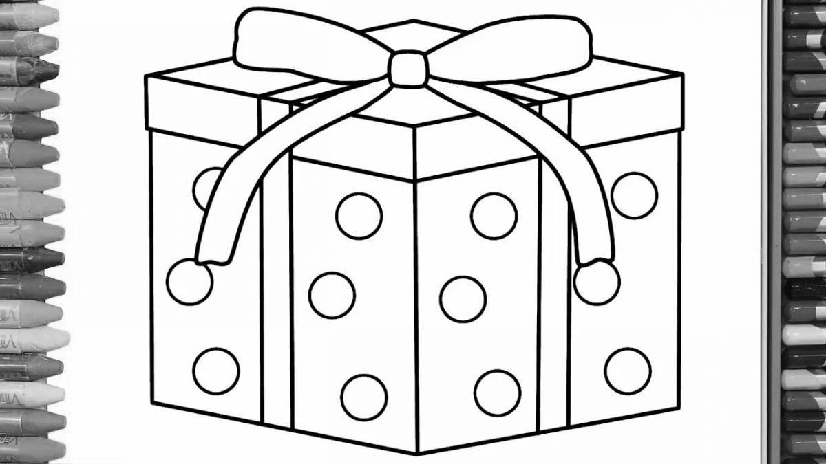 Фото Уникальная страница раскраски подарочной коробки