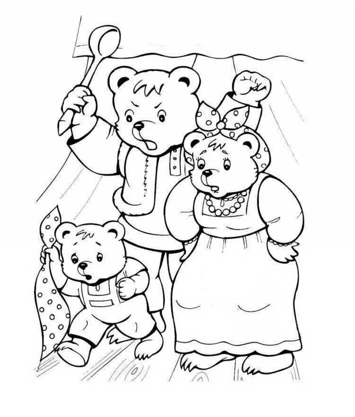 Фото Увлекательная раскраска «3 медведя»