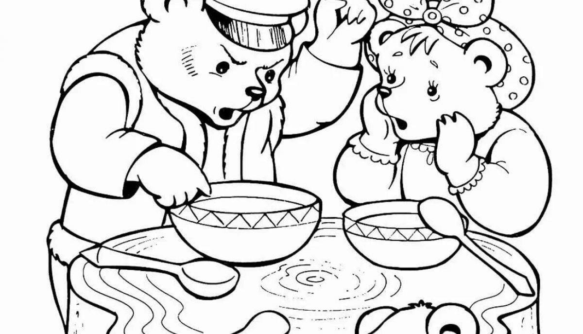 Фото Color-crazy 3 bears coloring page