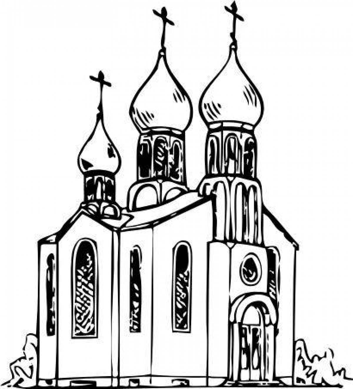 Coloring page graceful orthodox church