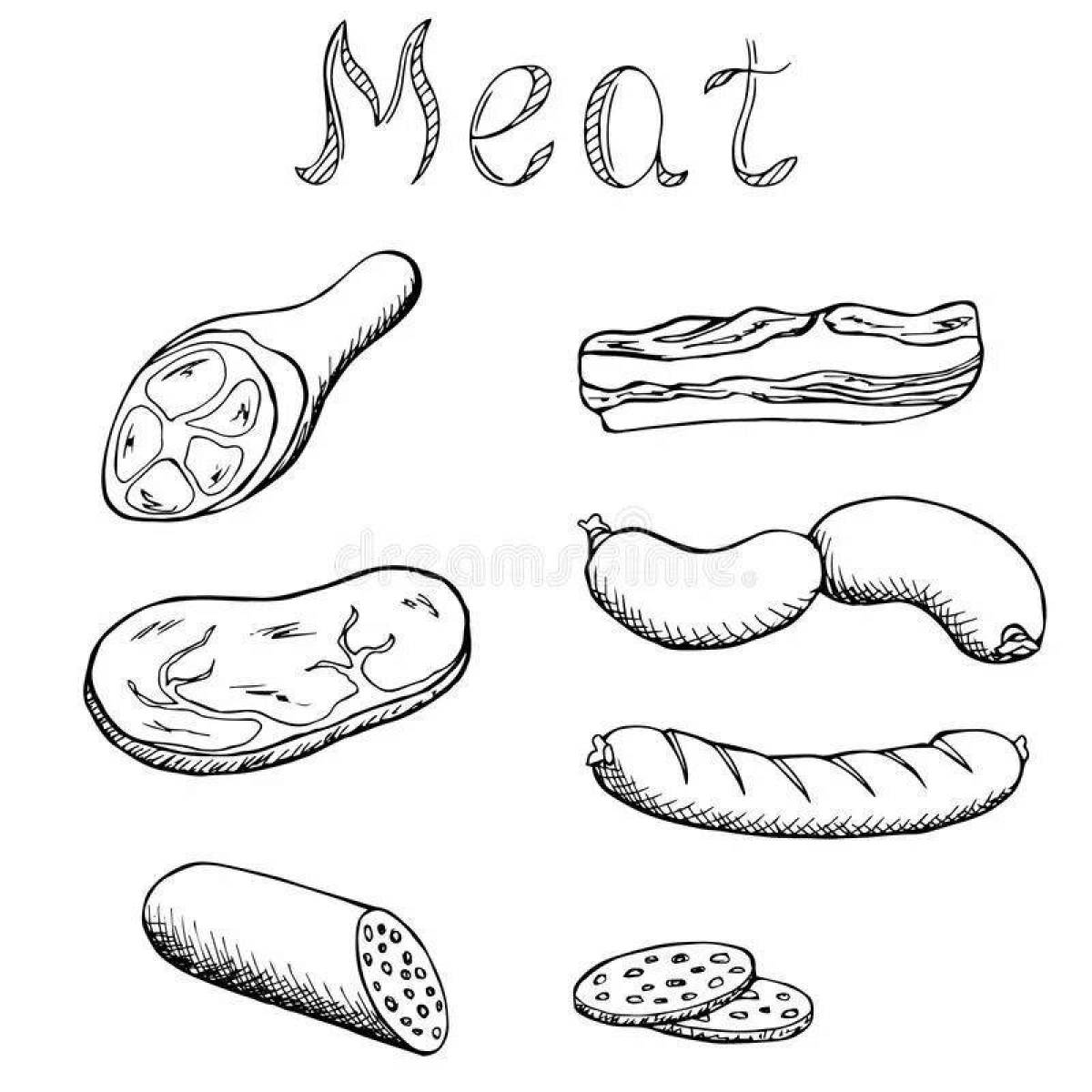 Фото Пикантные раскраски мясные продукты