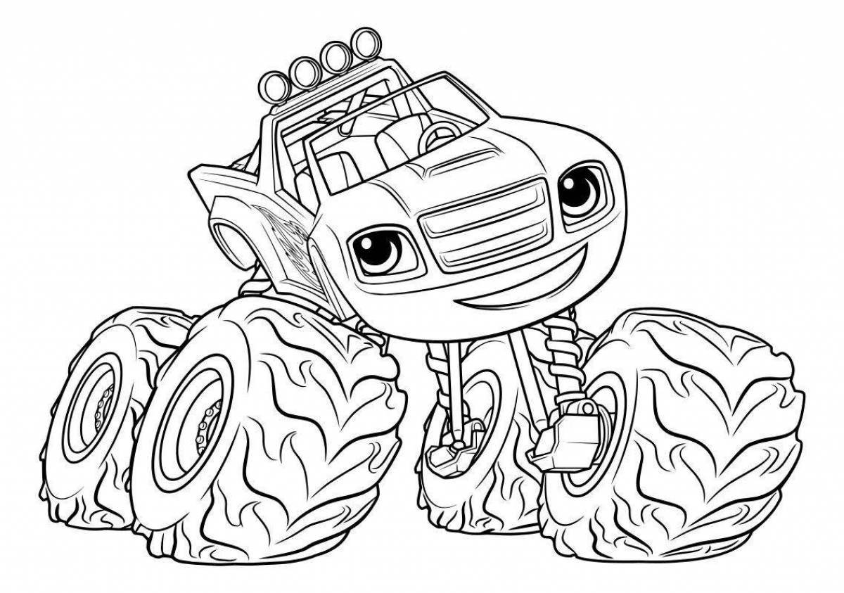 Glittering flash cars coloring book