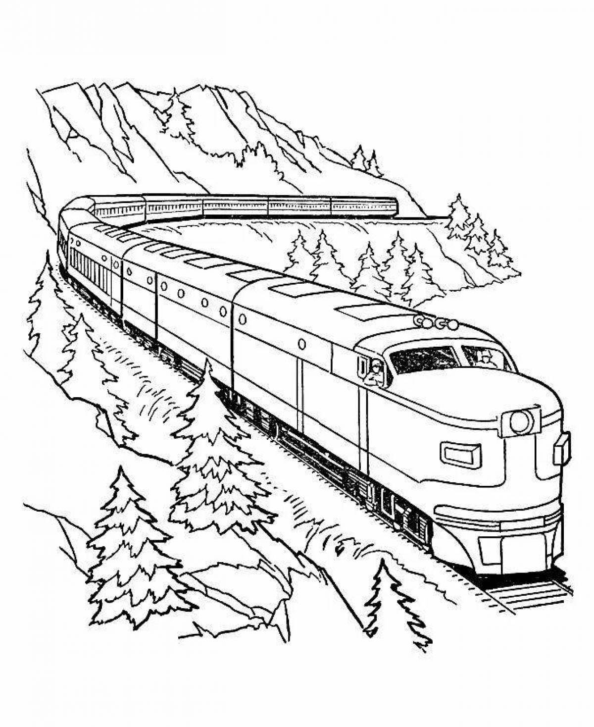 Фото Увлекательная раскраска поезда ржд