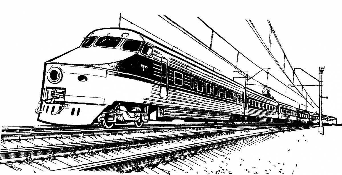 Фото Крутой поезд ржд раскраска