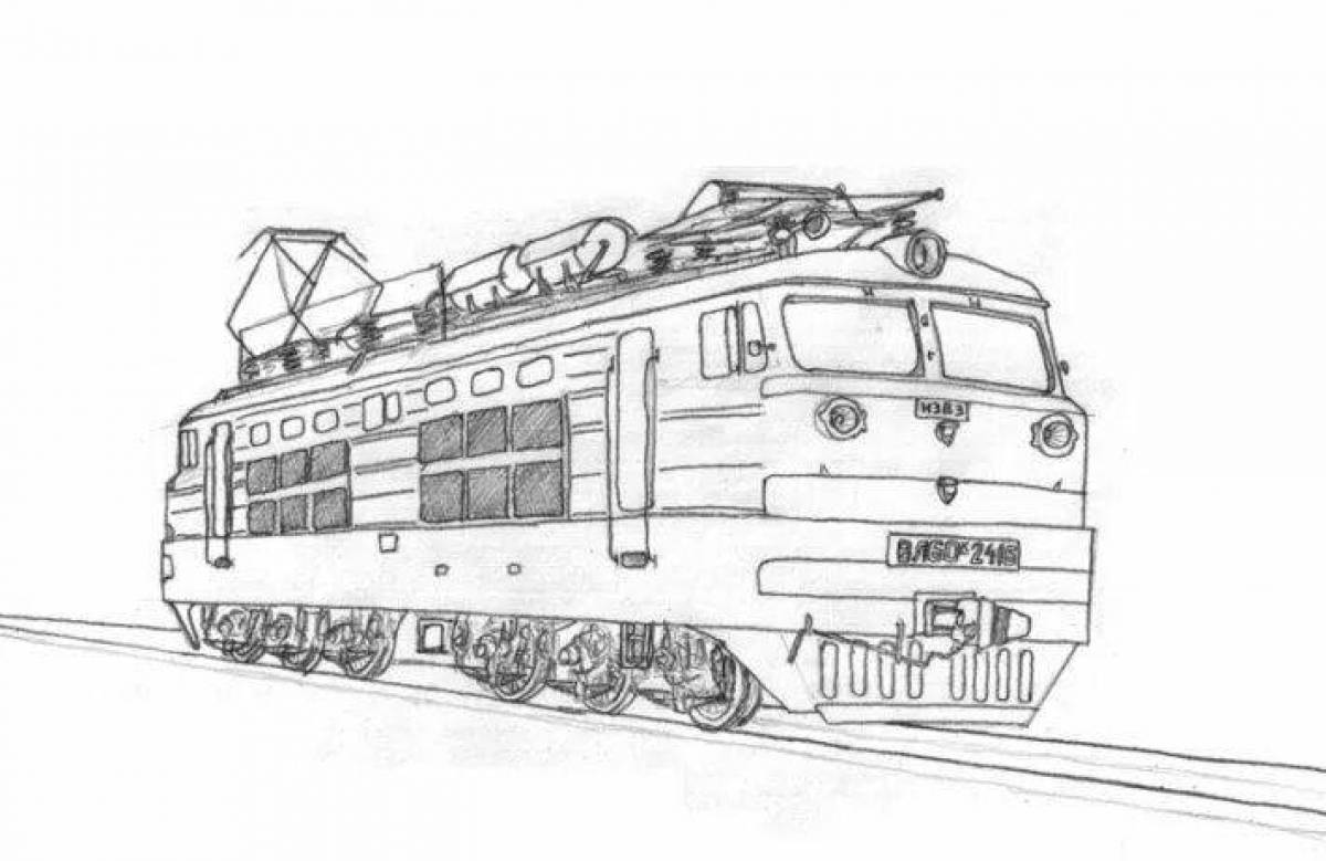 Фото Раскраска замечательный поезд ржд