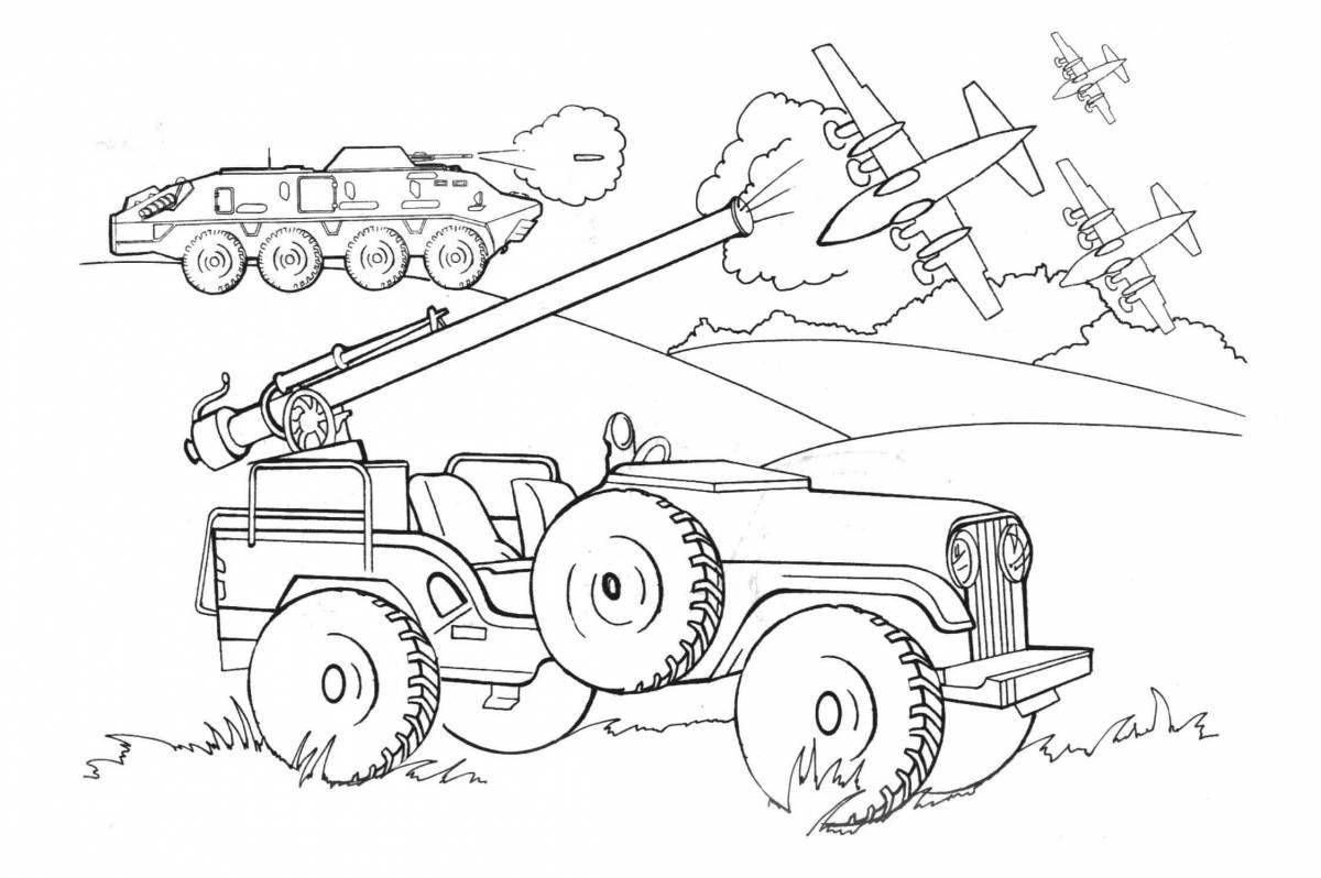 Динамичная страница раскраски танка катюша
