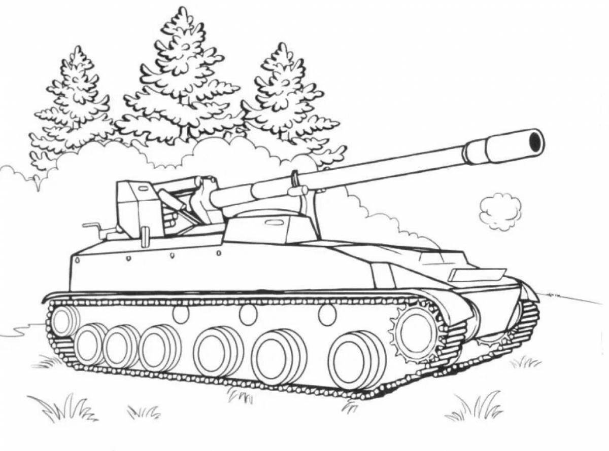 Увлекательная раскраска танк катюша