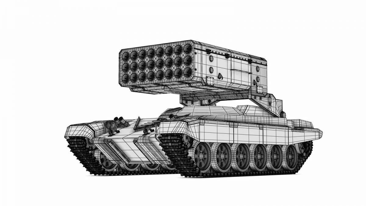 Раскраска сияющий танк катюша