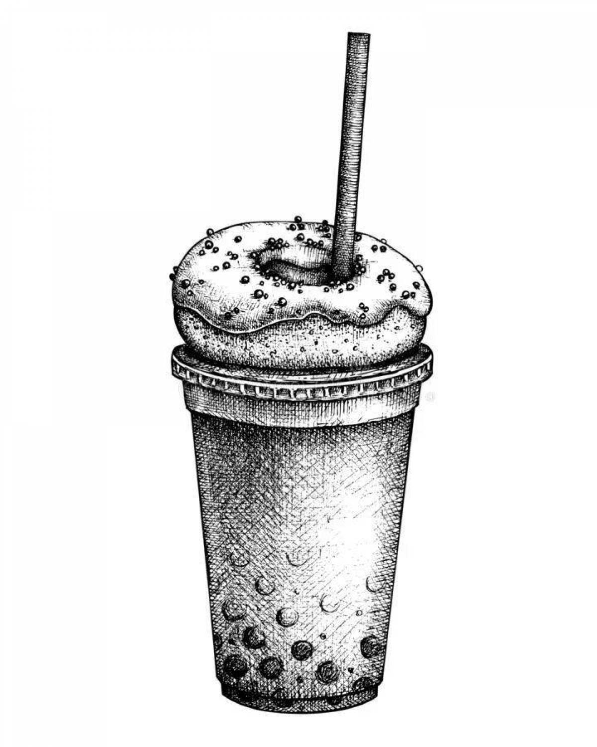 Фото Раскраска охлажденный молочный коктейль