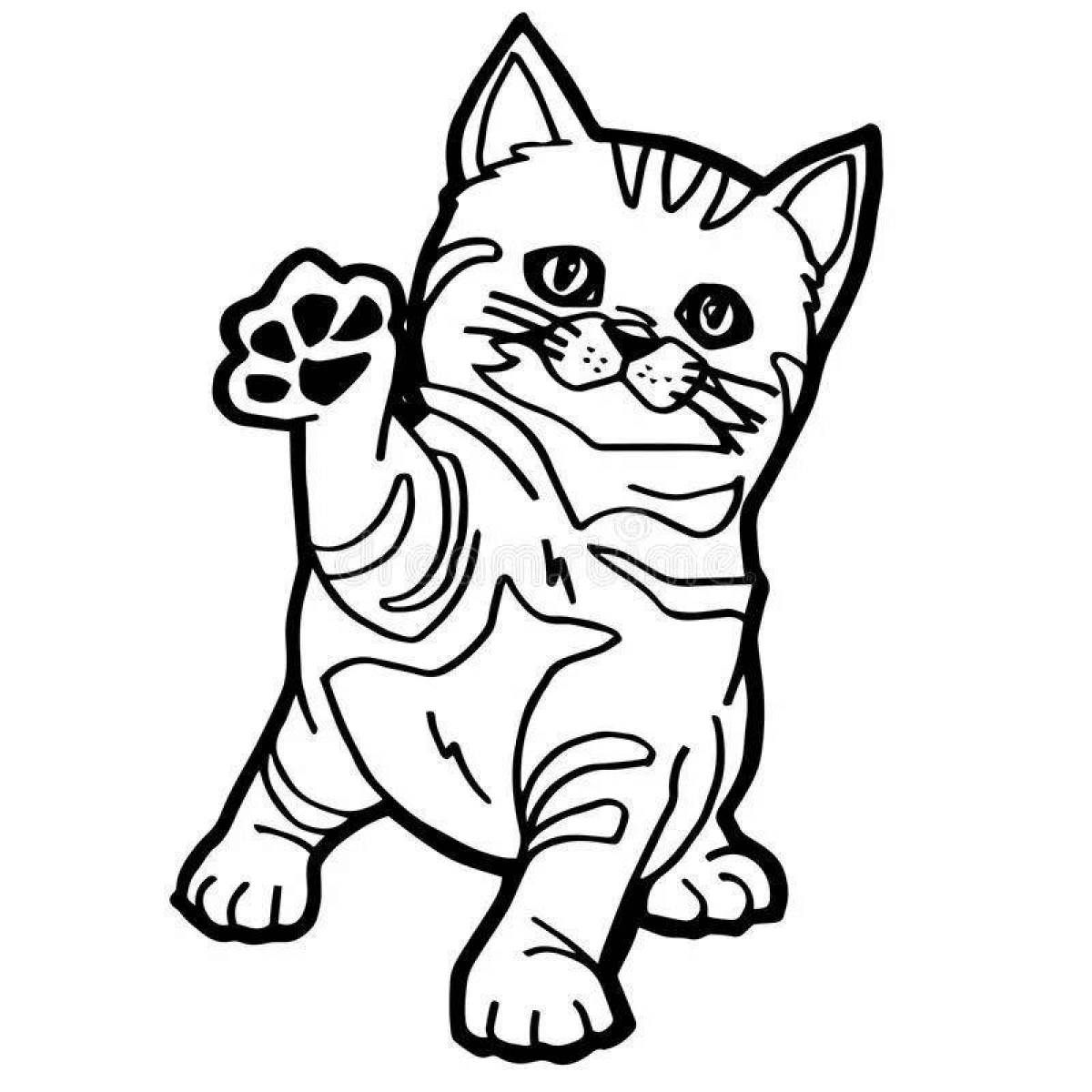 Coloring animated fold cat