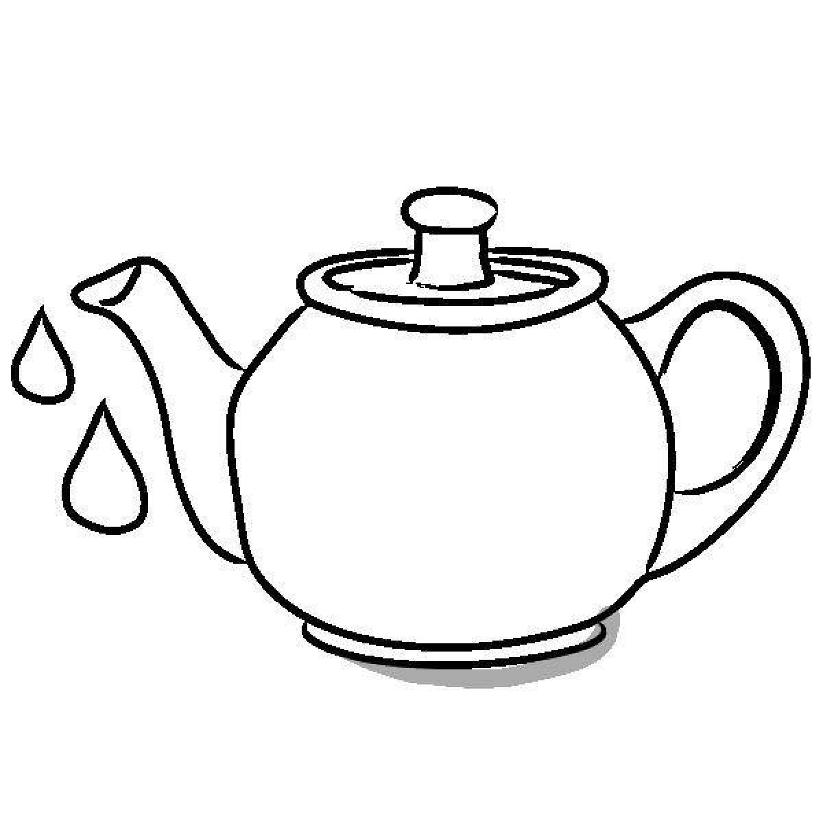 Delightful teapot coloring book