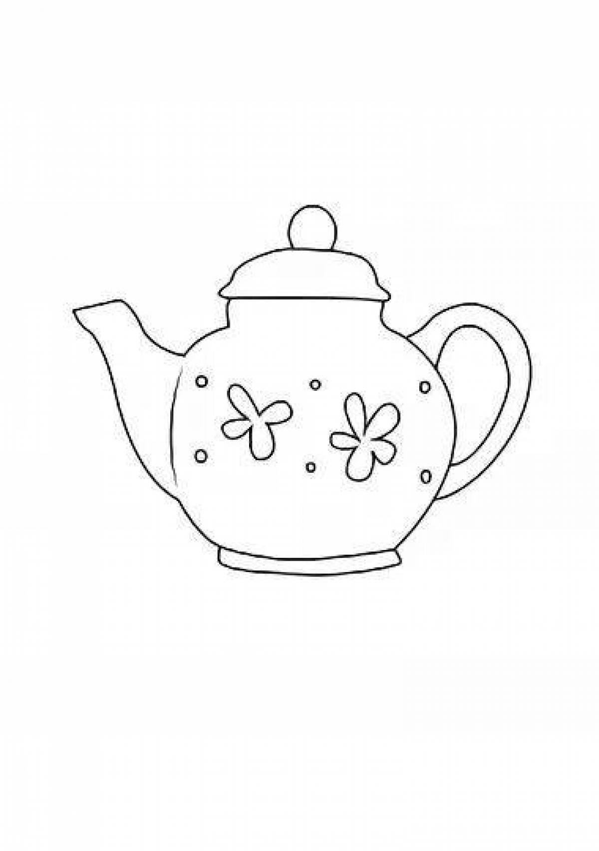 Fabulous teapot coloring page