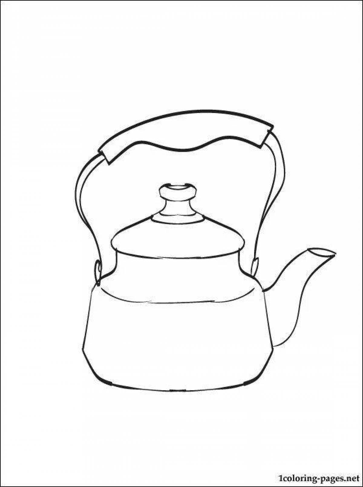 Traditional teapot coloring page