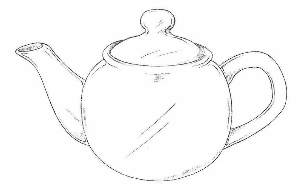 Fancy teapot coloring page