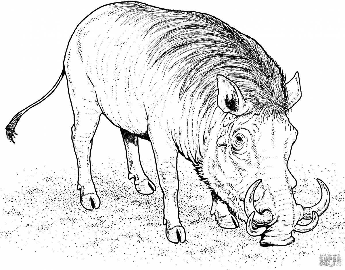 Coloring mystical boar