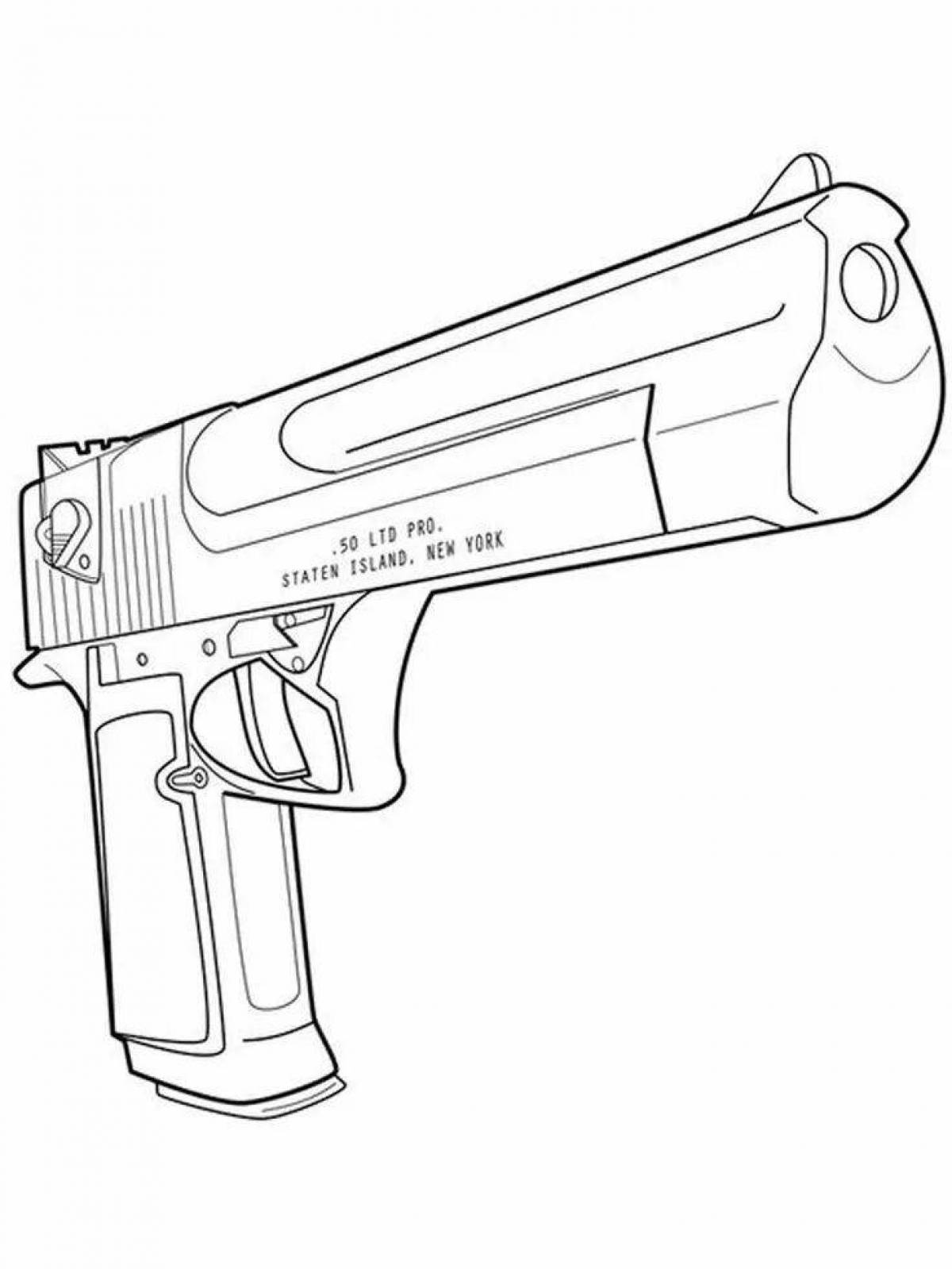 Великолепная страница раскраски deagle gun