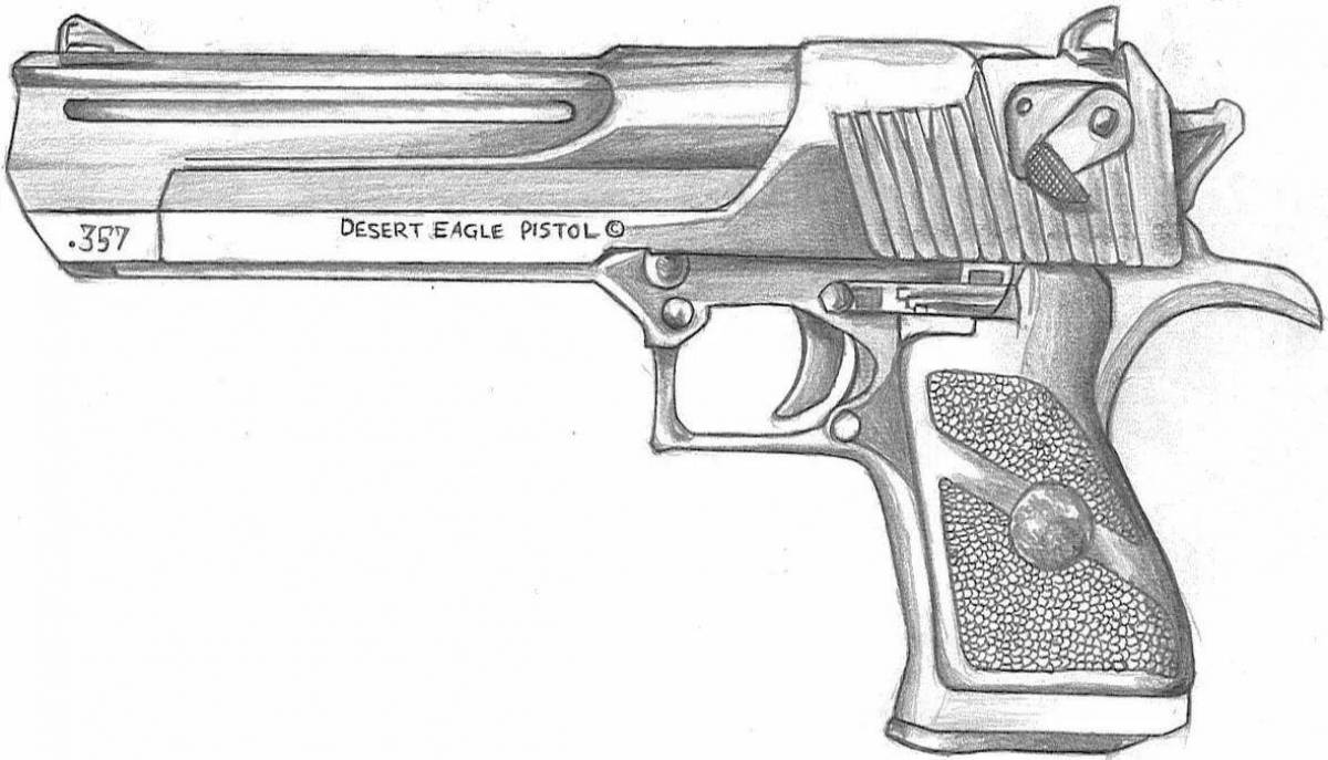 Фото Впечатляющая раскраска deagle gun