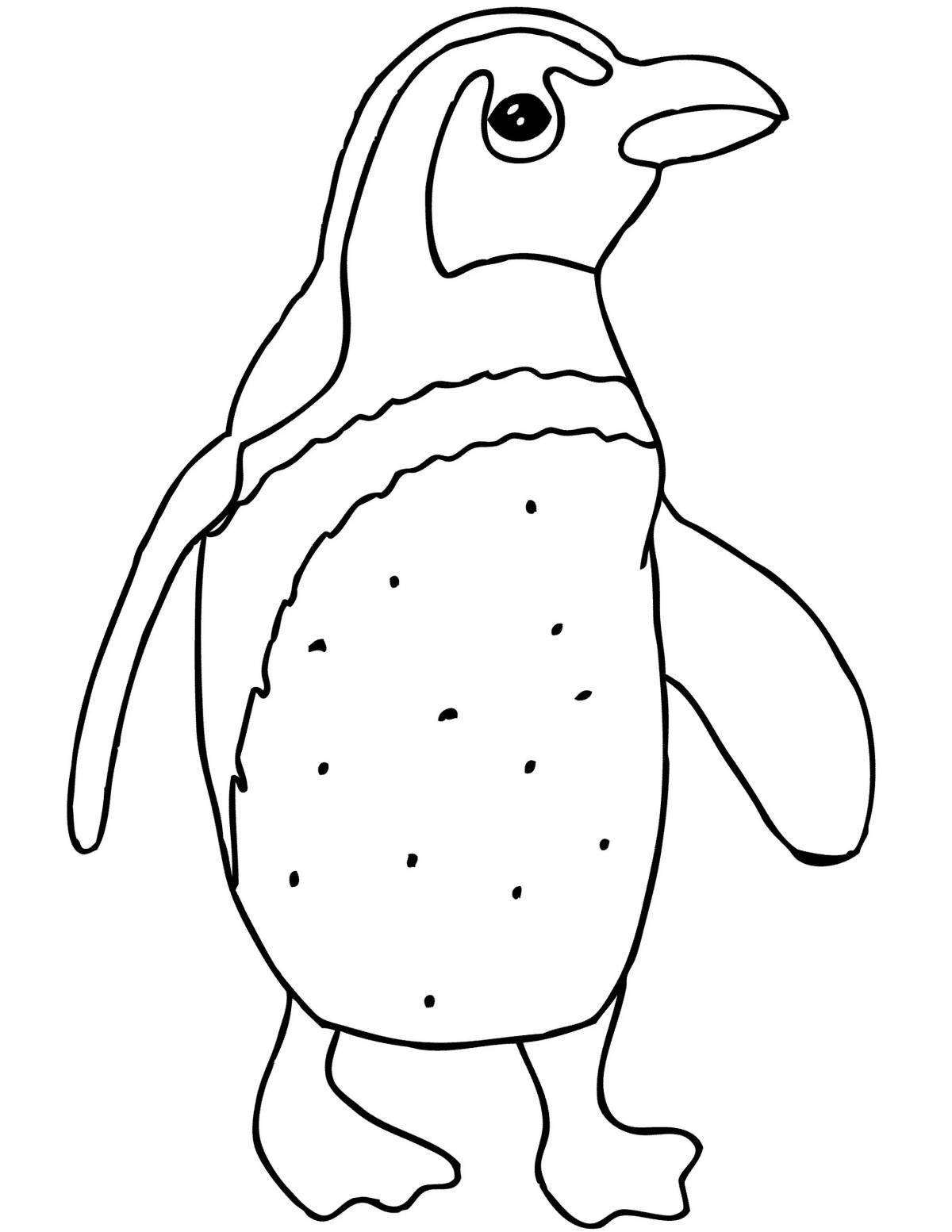 Фото Причудливая антистрессовая раскраска пингвинов