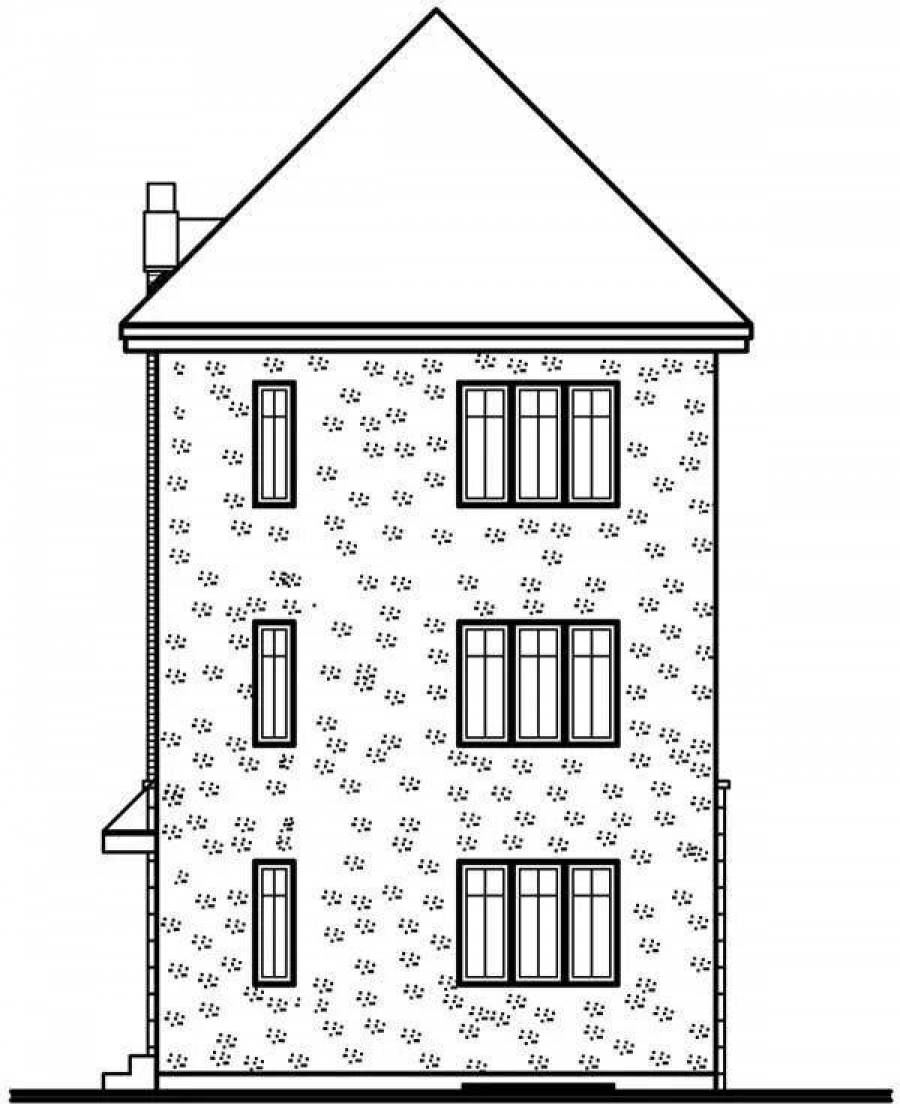 Раскраска домик двухэтажный