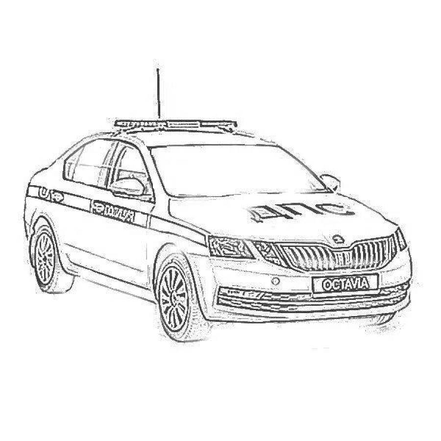 Раскраска Полицейская машина Российская