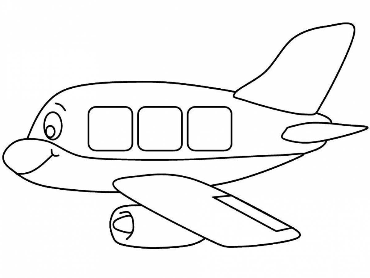 Самолет раскраска для детей