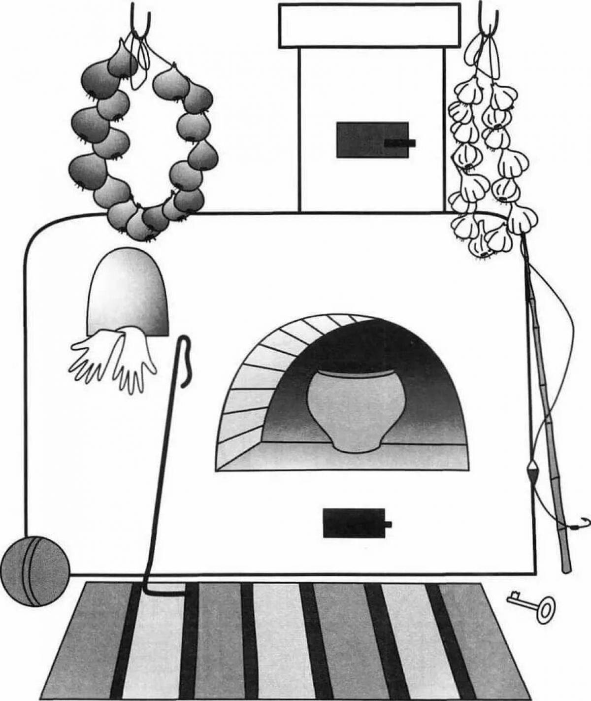 Как нарисовать печку. Печка раскраска. Русская печка раскраска. Русская печь раскраска. Рисунок русской печки.