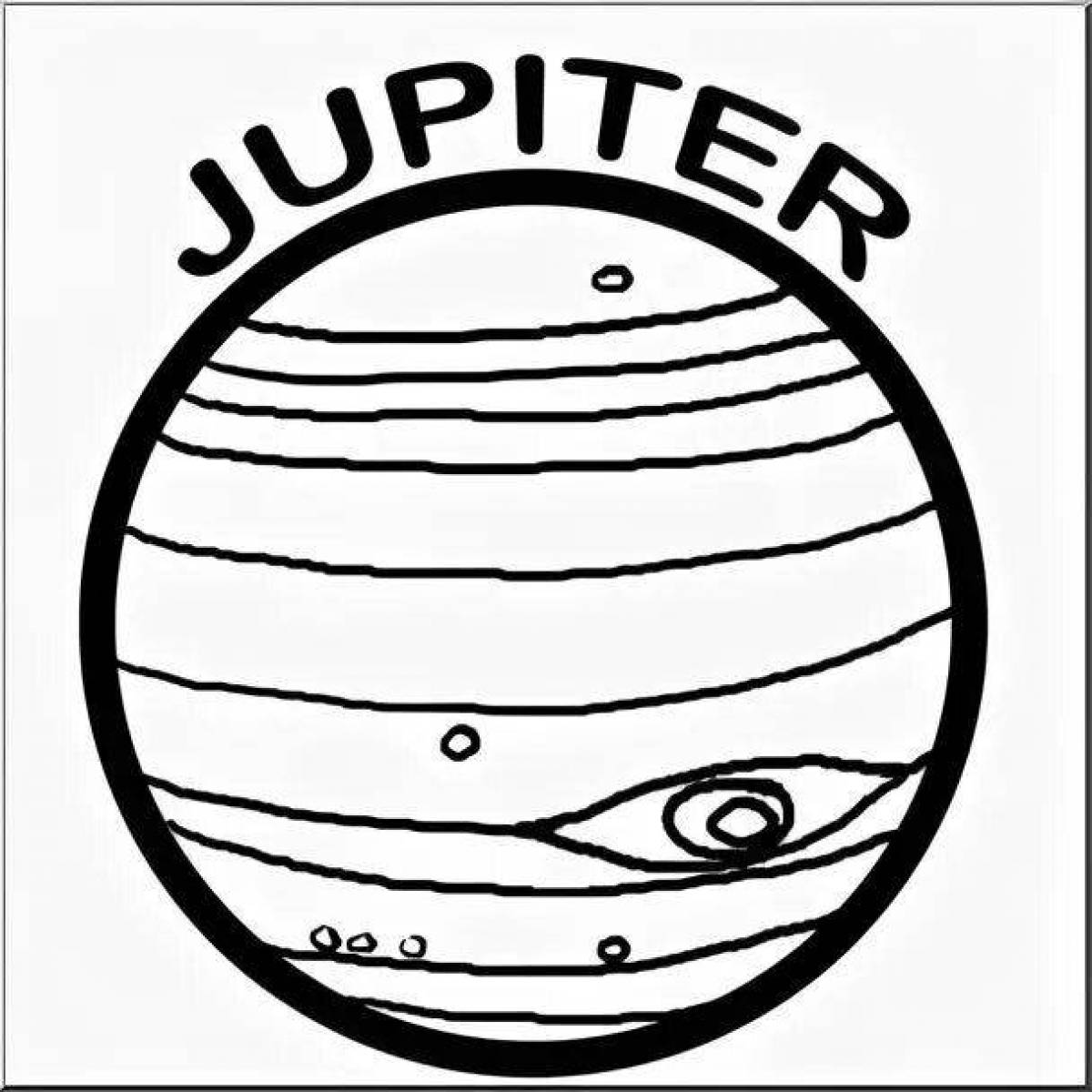 Нарисованный белым Юпитер