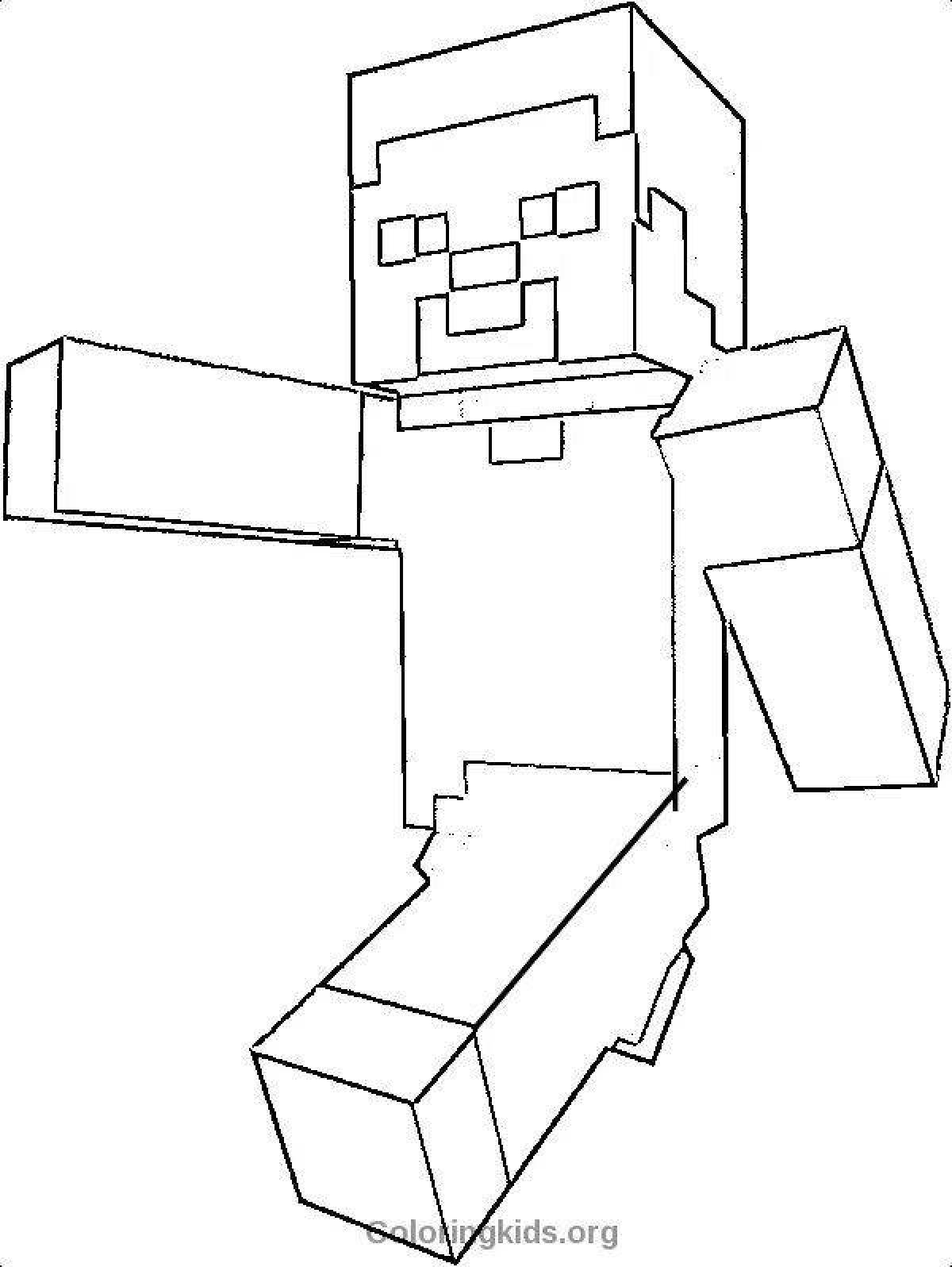 Раскраска Minecraft Стив