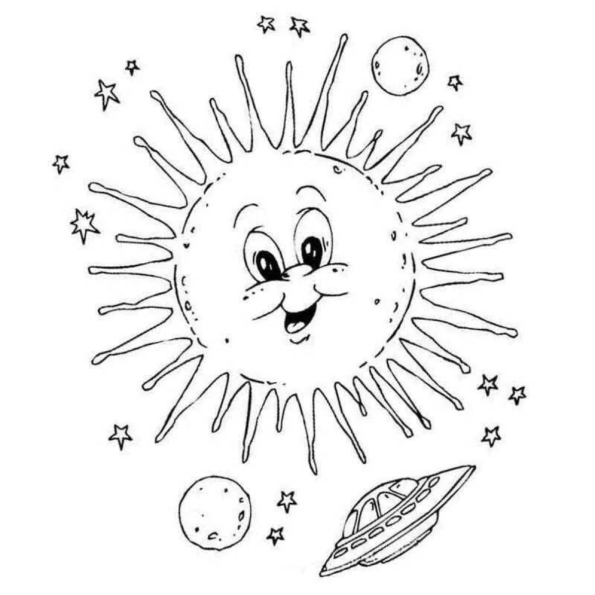 Раскраски солнце для детей 6-7 лет