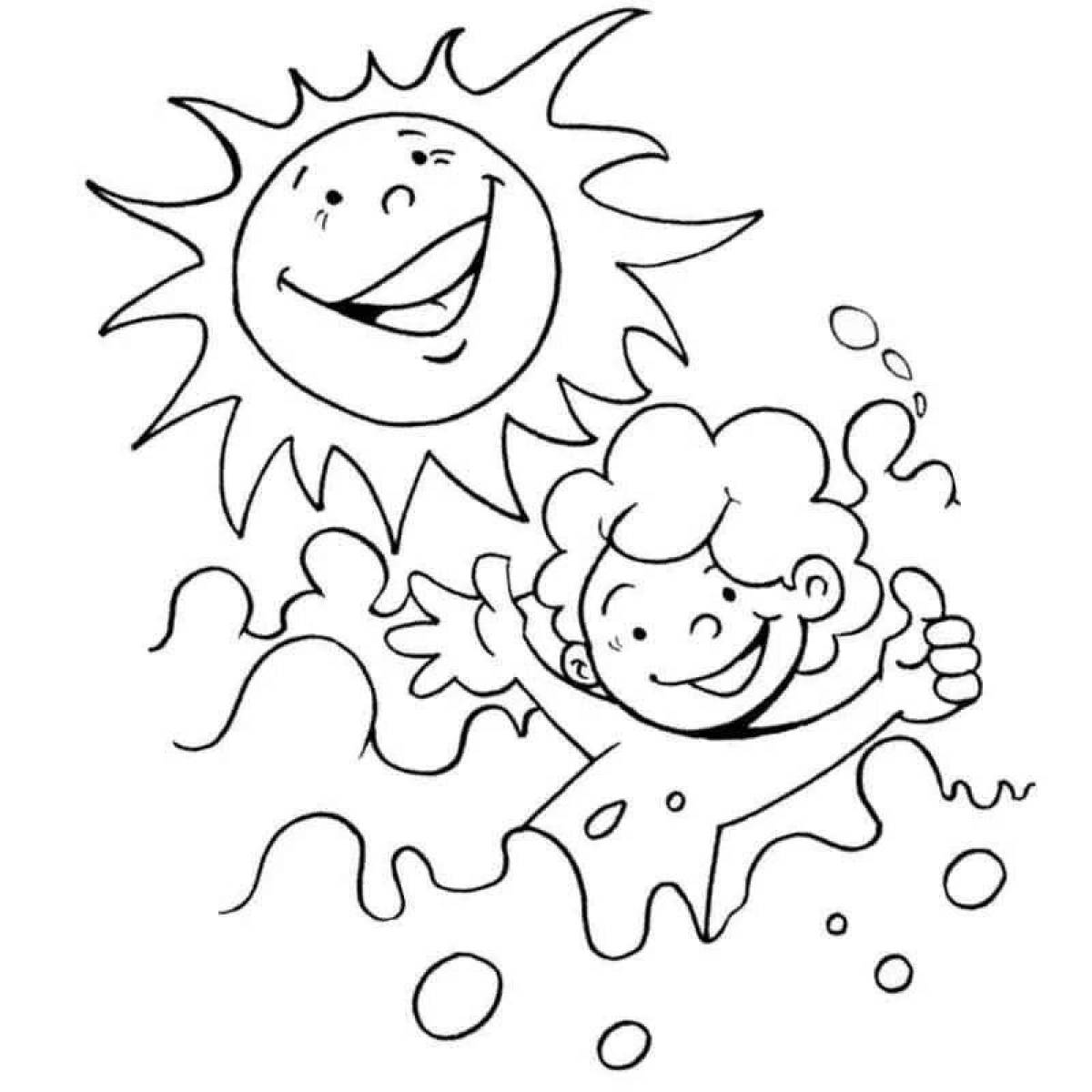 День солнца раскраска для детей