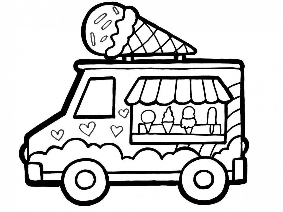 Фургон мороженого раскраска