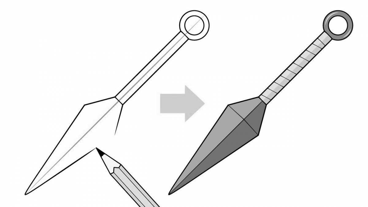 Нож кунай нарисовать карандашом как из стандофф 2