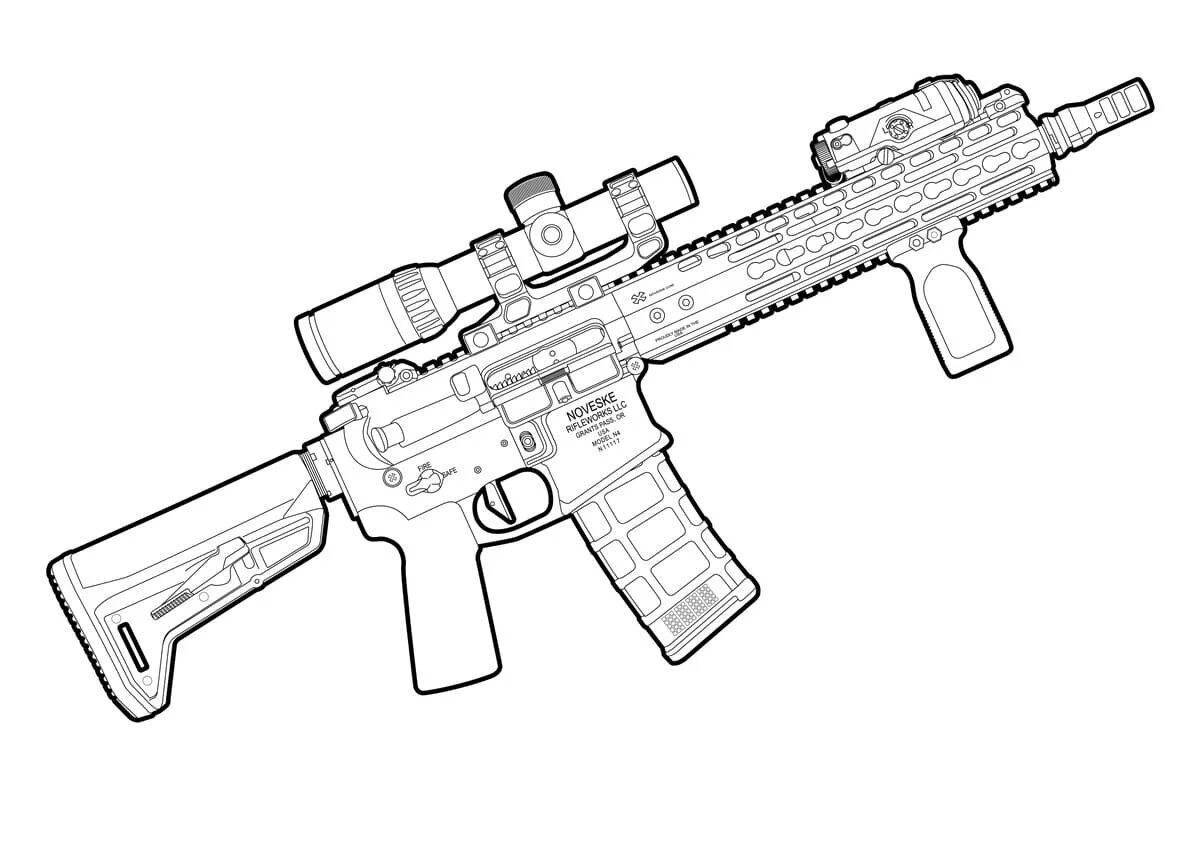 Фото Привлекательная страница раскраски minecraft gun