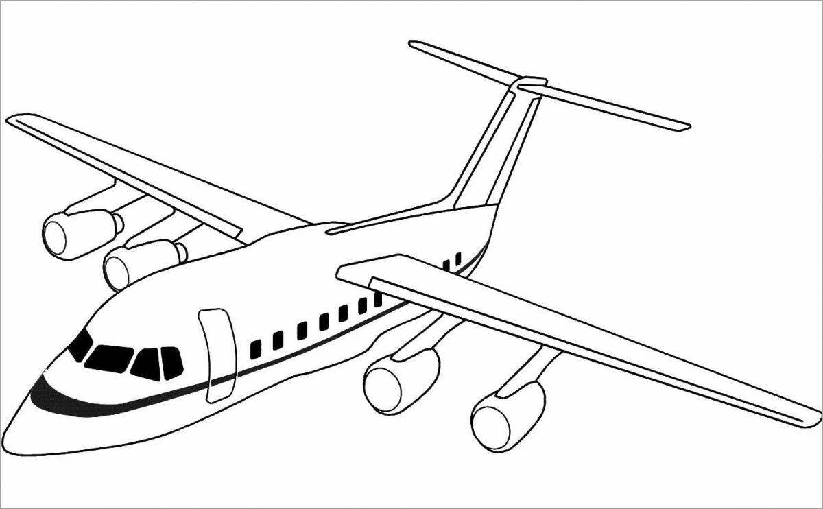 Фото Замысловатая страница раскраски самолета