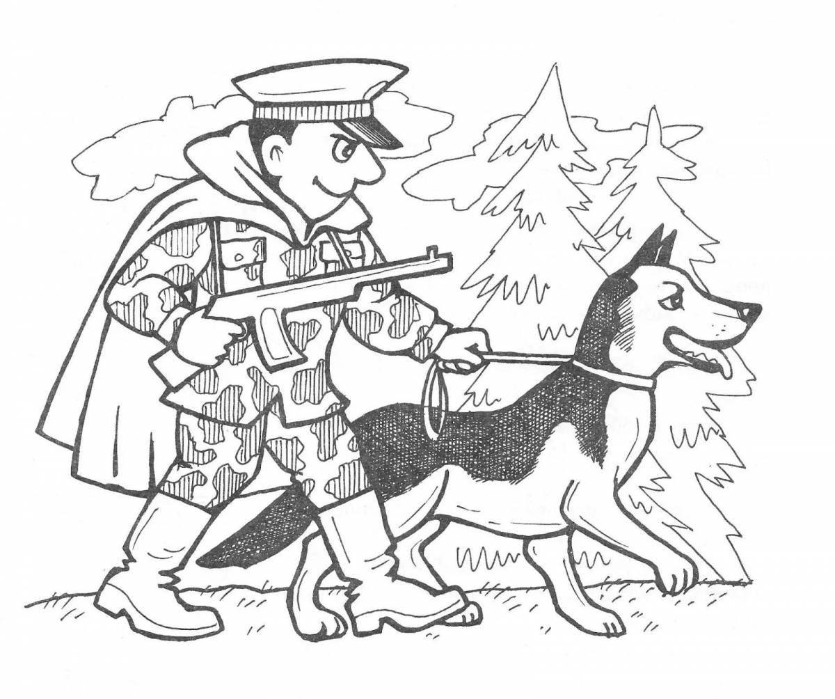 Фото Раскраска величественная военная собака
