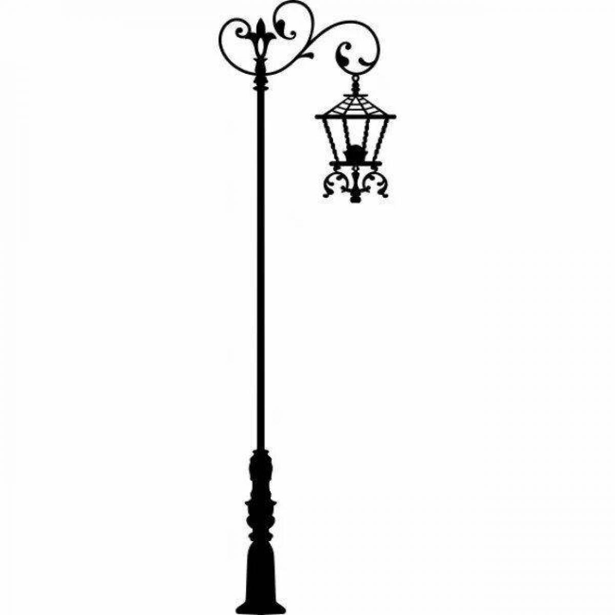 Coloring page unusual street lamp