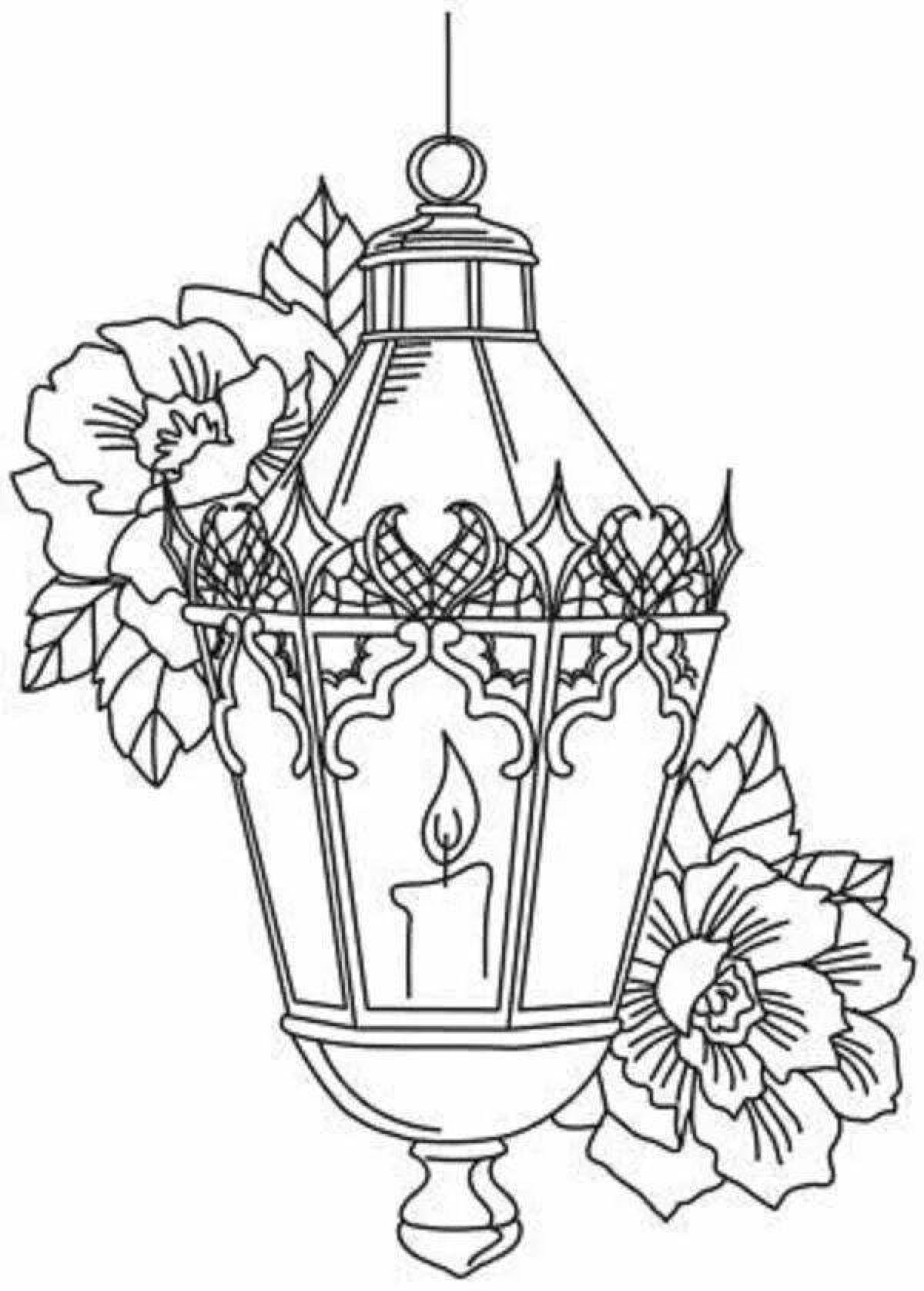 Coloring page cute street lamp