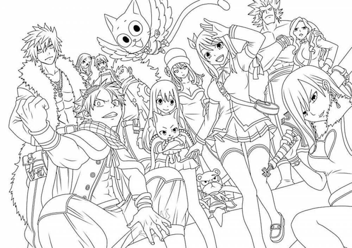Radiant coloring page anime characters