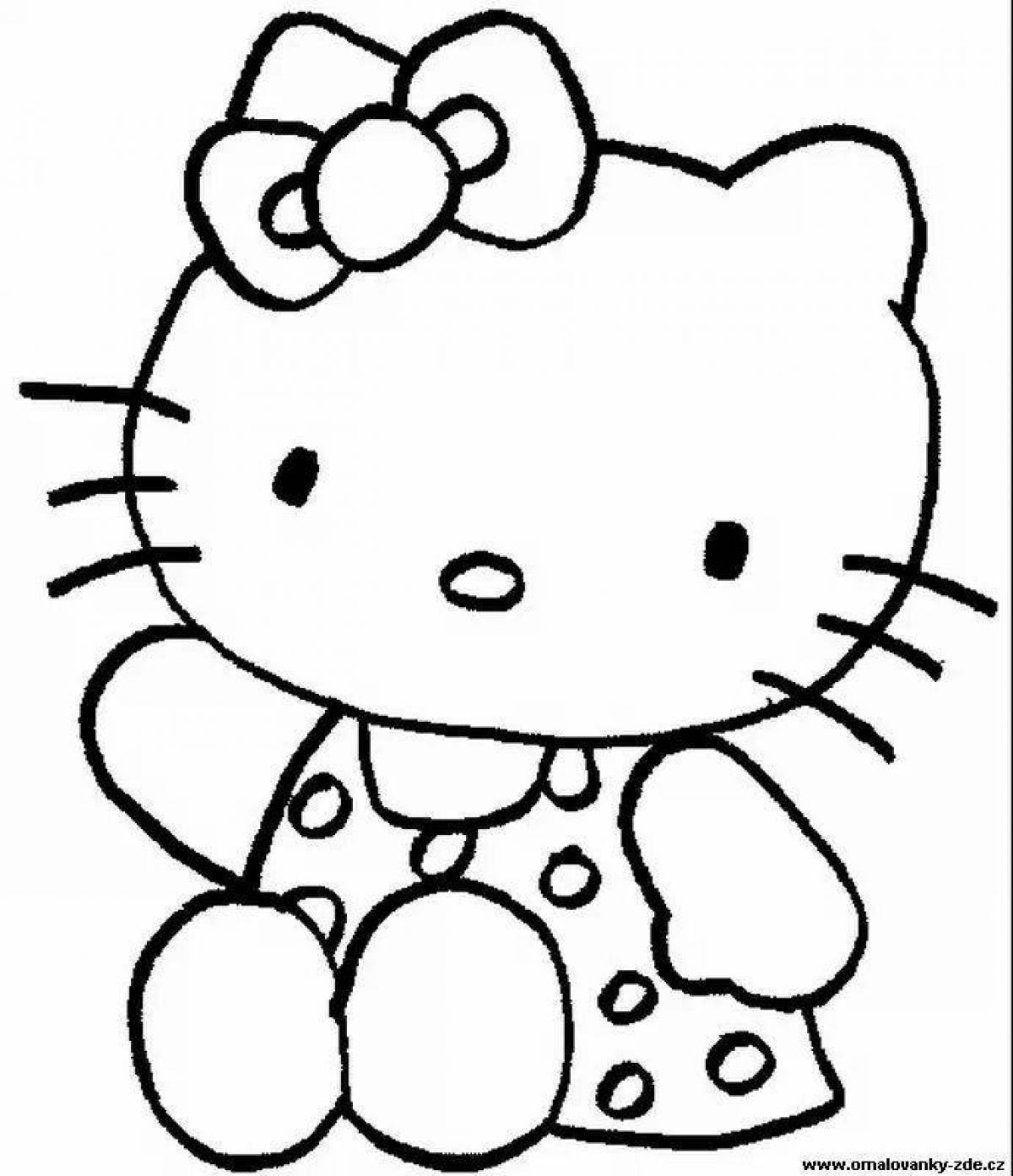 Sparkly coloring hello kitty without clothes